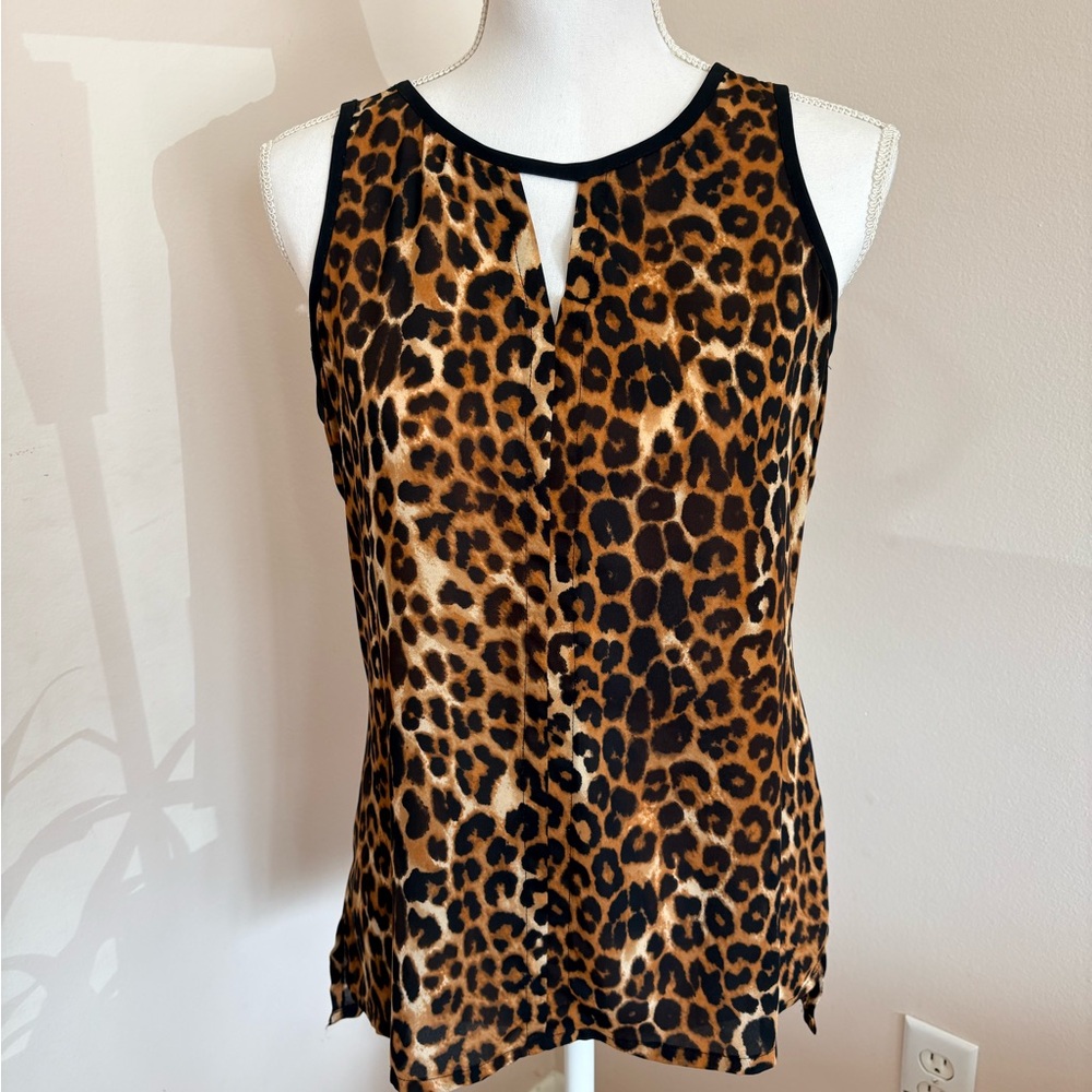 Express Leopard-Print Keyhole Camisole - Black & Brown